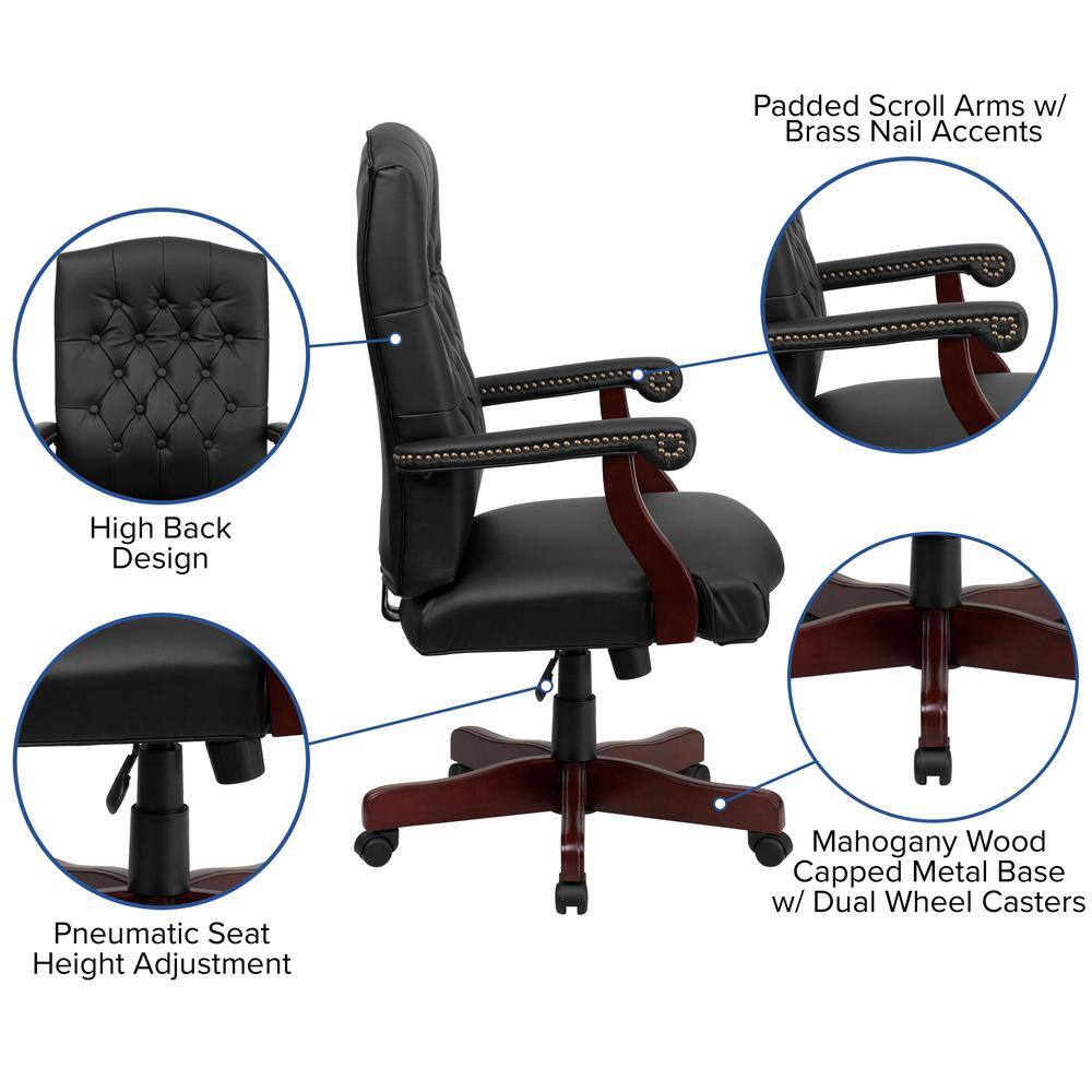 Martha Washington Executive High-Back Black LeatherSoft Swivel Chair