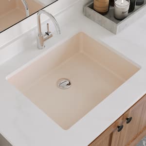 Ursa 19.72 in . Rectangular Undermount Bathroom Sink in Biscuit with Overflow