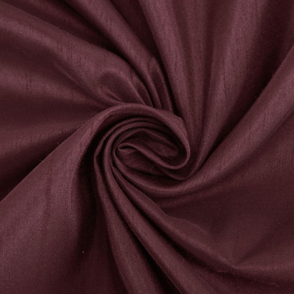 Bordeaux Red Faux Silk Blackout Back Tab Curtain Panel