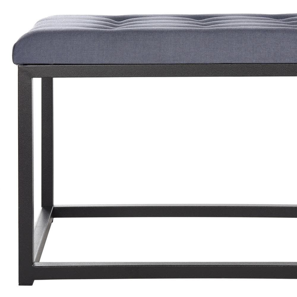 Navy and Black 48" Transitional Tufted Bench