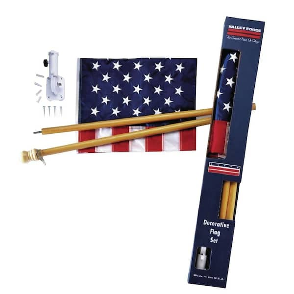 Valley Forge Flag 2-1/2 ft. x 4 ft. Nylon U.S. Flag Kit DFS1USA-1 - The  Home Depot