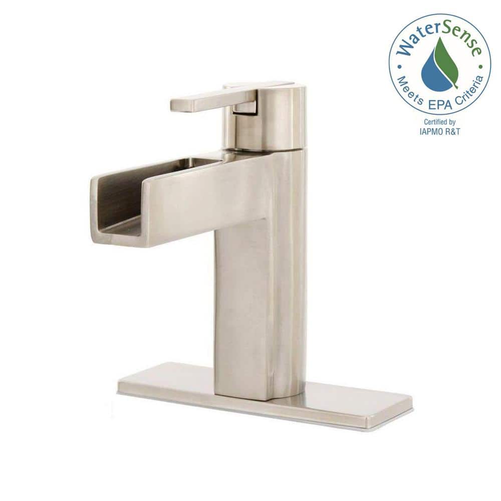 Vega Modern 7.66" Brushed Nickel Lever Handle Bathroom Faucet