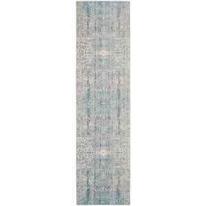 Mystique Teal/Multi 2 ft. x 12 ft. Floral Runner Rug