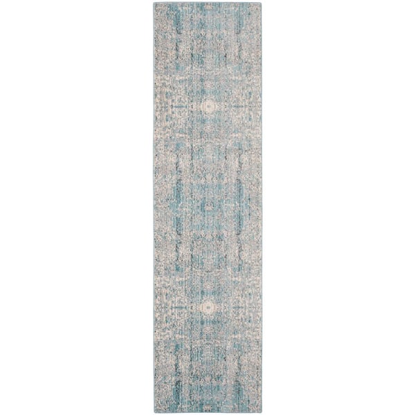 SAFAVIEH Mystique Teal/Multi 2 ft. x 12 ft. Floral Runner Rug
