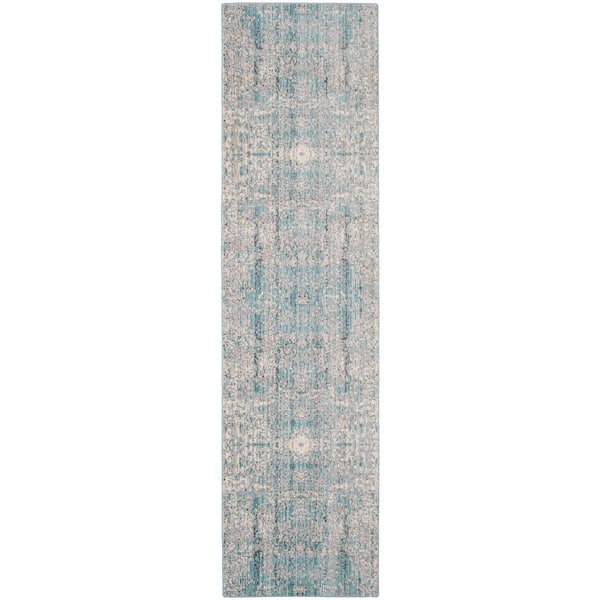 SAFAVIEH Mystique Teal/Multi 2 ft. x 6 ft. Floral Runner Rug MYS971A-26 ...