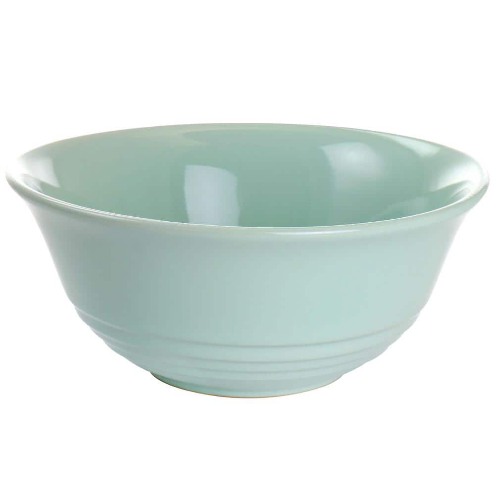 MARTHA STEWART Everyday 10 in. 80 fl. oz. Mint Green Stoneware Serving