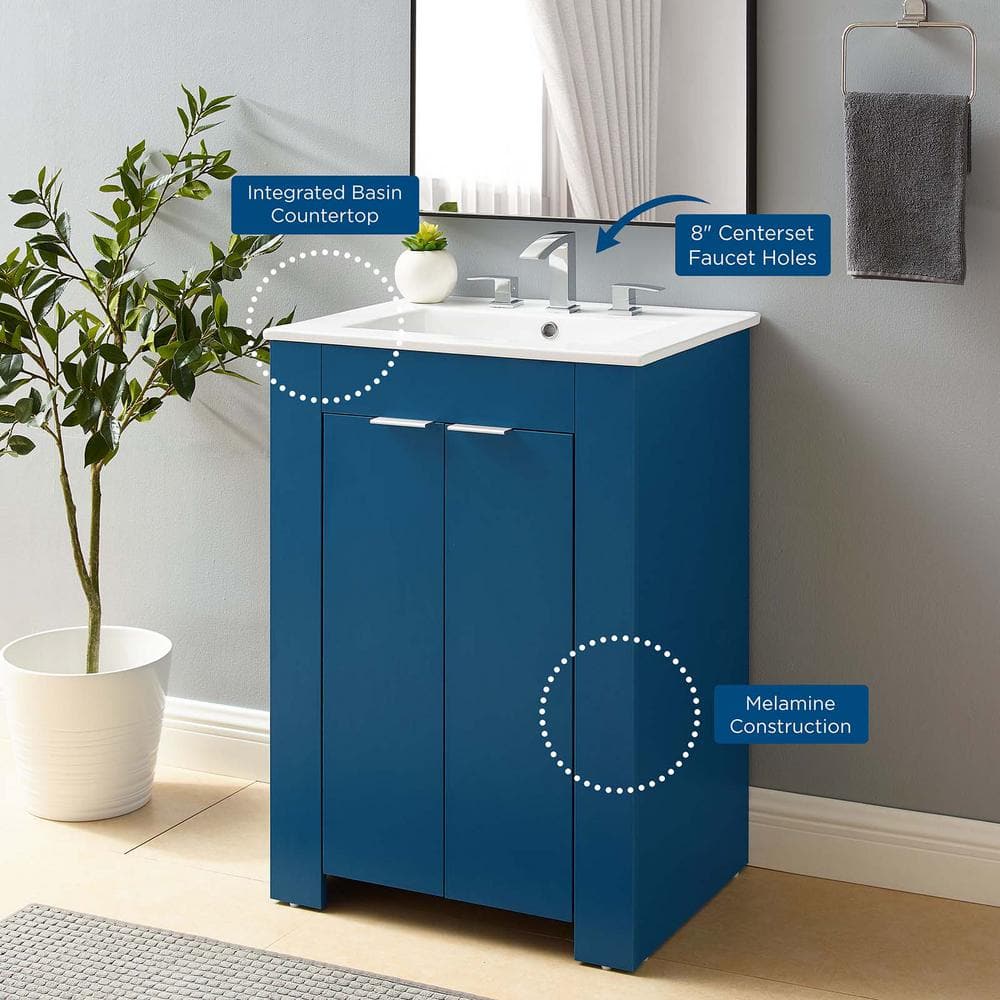 Maybelle 24" Navy White Modern Melamine Bathroom Vanity