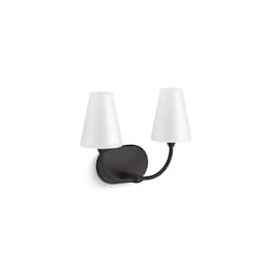 Kernen By Studio McGee Two-Light Matte Black Wall Sconce