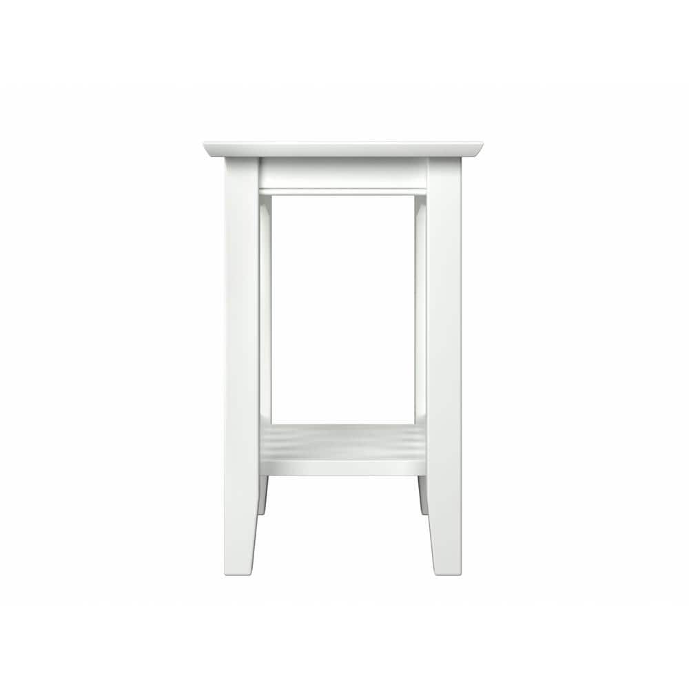 White Mission Style Hardwood Chair Side Table