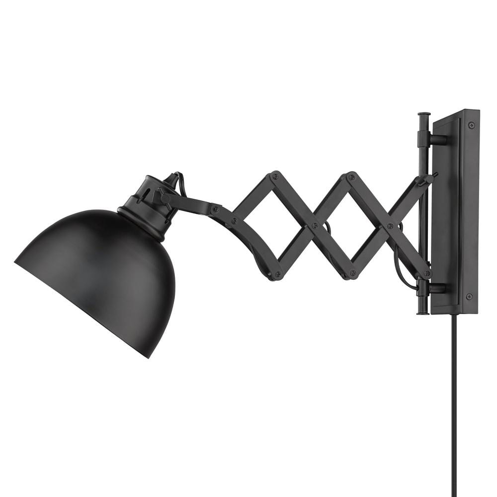 Black Modern Direct Wired Plug-In Wall Sconce