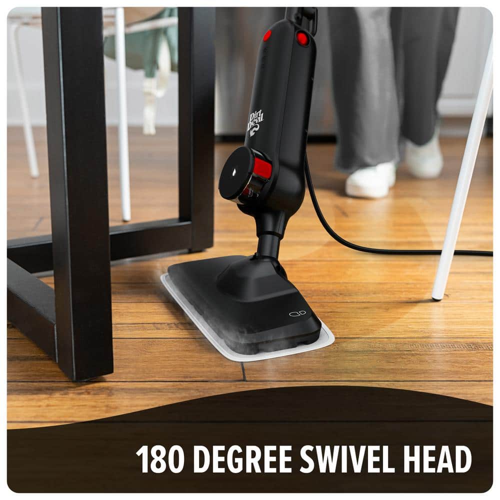 Black Corded Steam Mop for Hardwood and Tile Floors