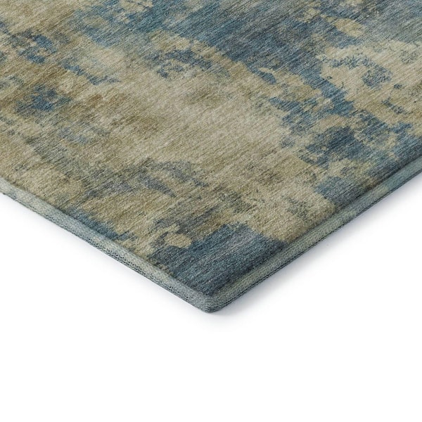 Mayfield Premium Machine Washable Abstract AMF2066 Blue 10 ft. x 14 ft. Area Rug