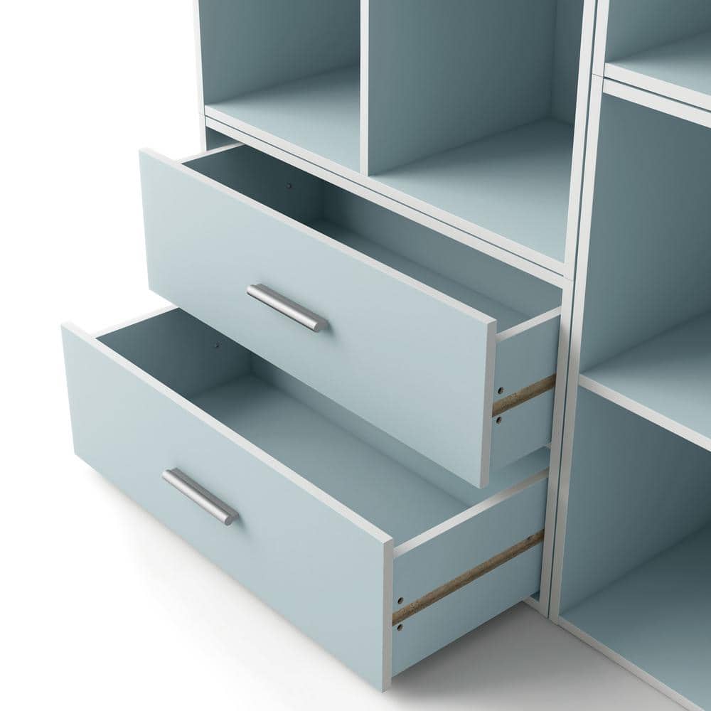 Light Blue Stackable 2-Drawer Kids Storage Cabinet