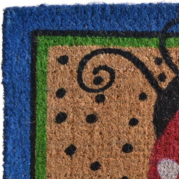 Multi-Colored 30 in. x 18 in. Coir Non-Slip Indoor/Outdoor Door Mat