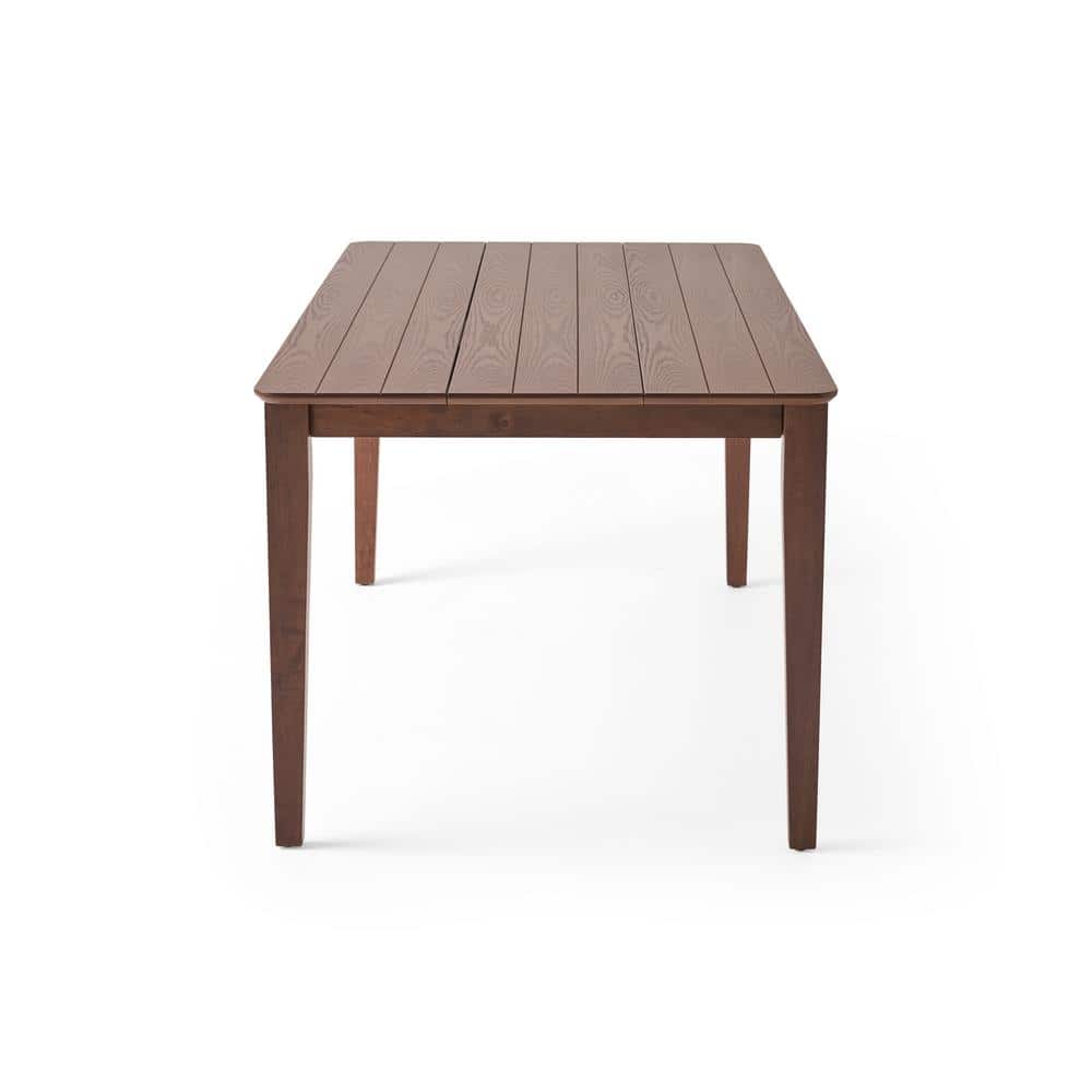 Farmhouse Charm Walnut Finish 8-Seater Square Dining Table
