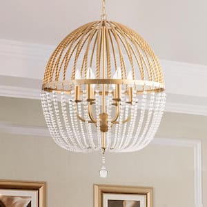 Cheyenne 6-Light Gold Unique/Statement Chandelier with Crystal Accents