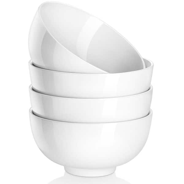 MALACASA 25 fl.oz. Marble Gray Porcelain Cereal Bowls (Set of 4)