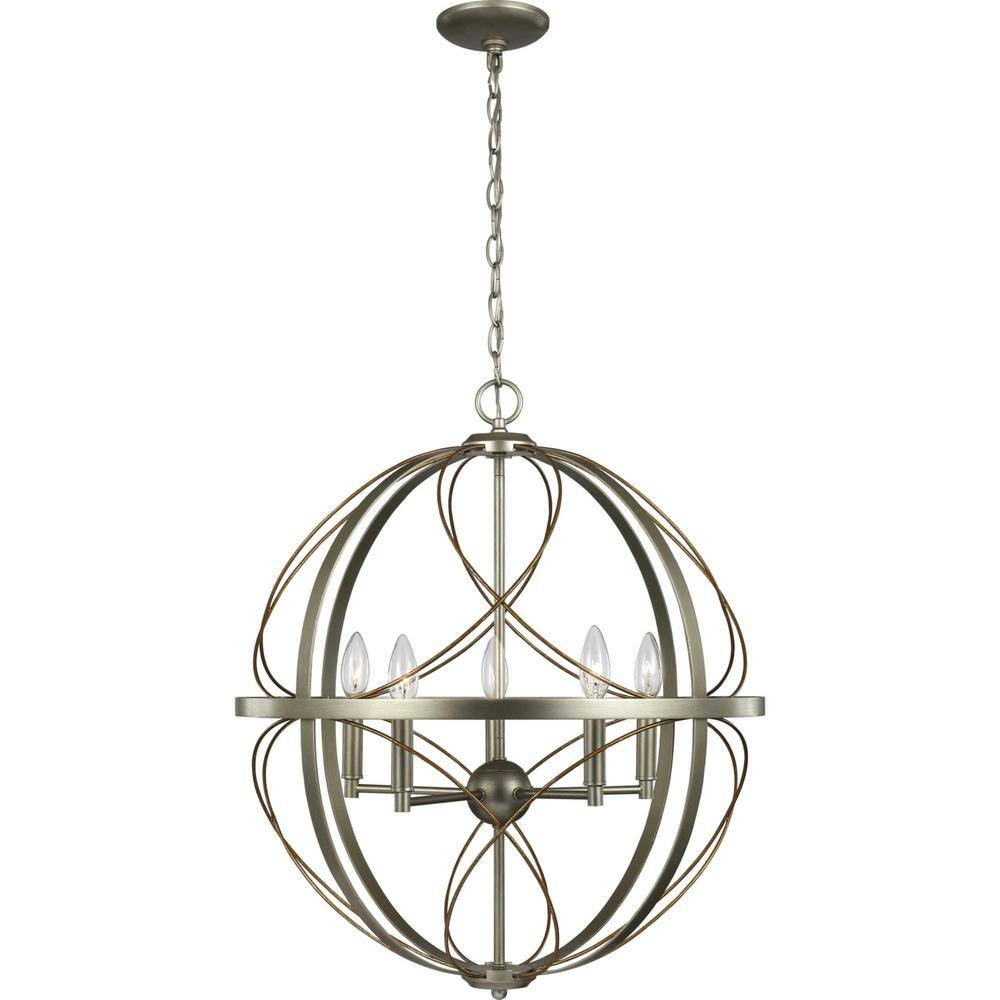 Brandywine Silver Ridge 5-Light Open-Cage Globe Pendant