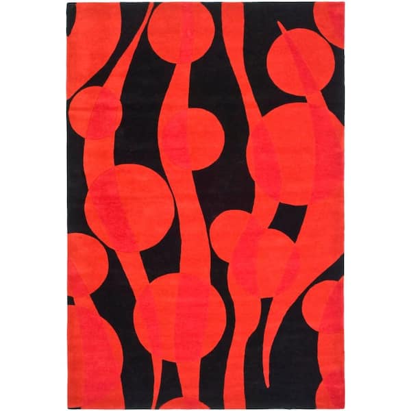 SAFAVIEH Soho Black/Red 6 ft. x 9 ft. Area Rug