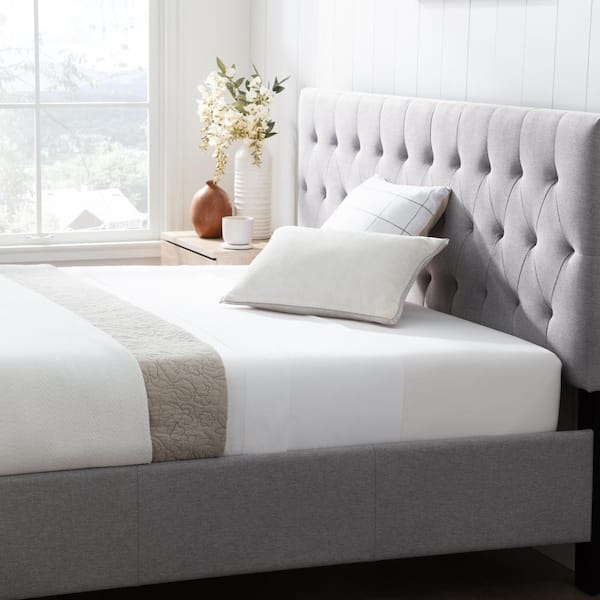 anna upholstered stone queen bed with drawers