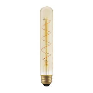 40-Watt Equivalent T10 Dimmable Fine Bendy Filament LED Vintage Edison Light Bulb Amber (1-Pack)