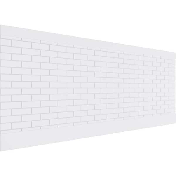 Ekena Millwork 40 in. H x 94-1/2 in. W 26.24 sq. ft. Subway Brick PVC Wainscot Paneling Kit