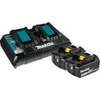 Makita 18V 5.0Ah LXT Lithium Ion Battery and Dual Port Charger Starter Pack BL1850B2DC2 The Home Depot