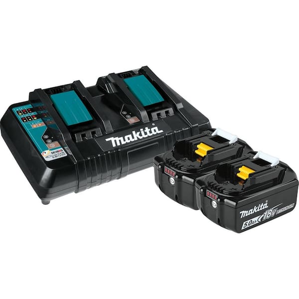 Makita 18V 5.0Ah LXT Lithium-Ion Battery and Dual Port Charger Starter Pack