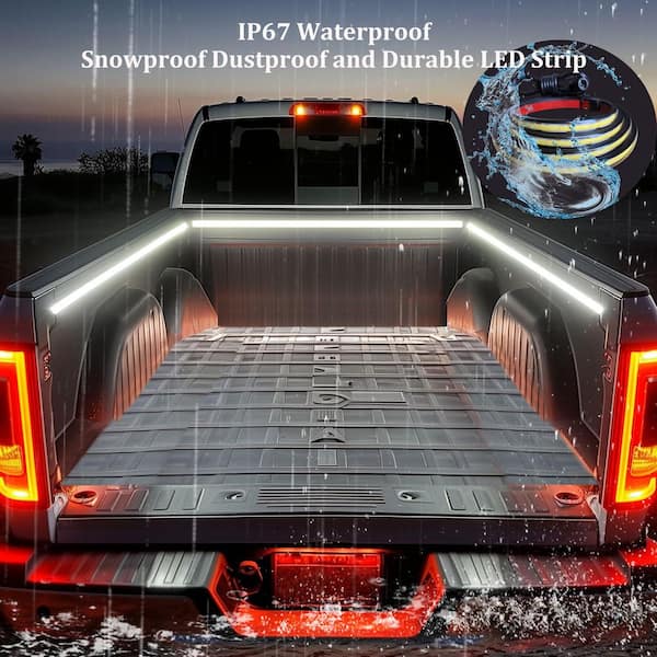 BIBIVIS 3-Piece LED Truck Bed Light, 12V 6500K White COB