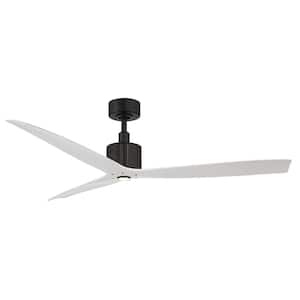Spinster 60 in. Smart Indoor/Outdoor Matte Black Standard Ceiling Fan with 3000K Integrated LED and Remote