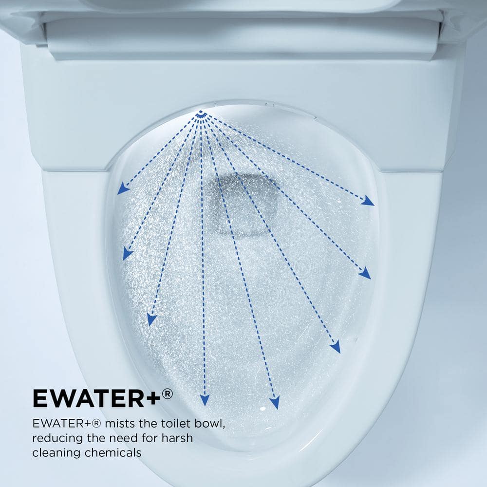 High Efficiency White Ceramic Dual Flush Elongated Toilet with Bidet