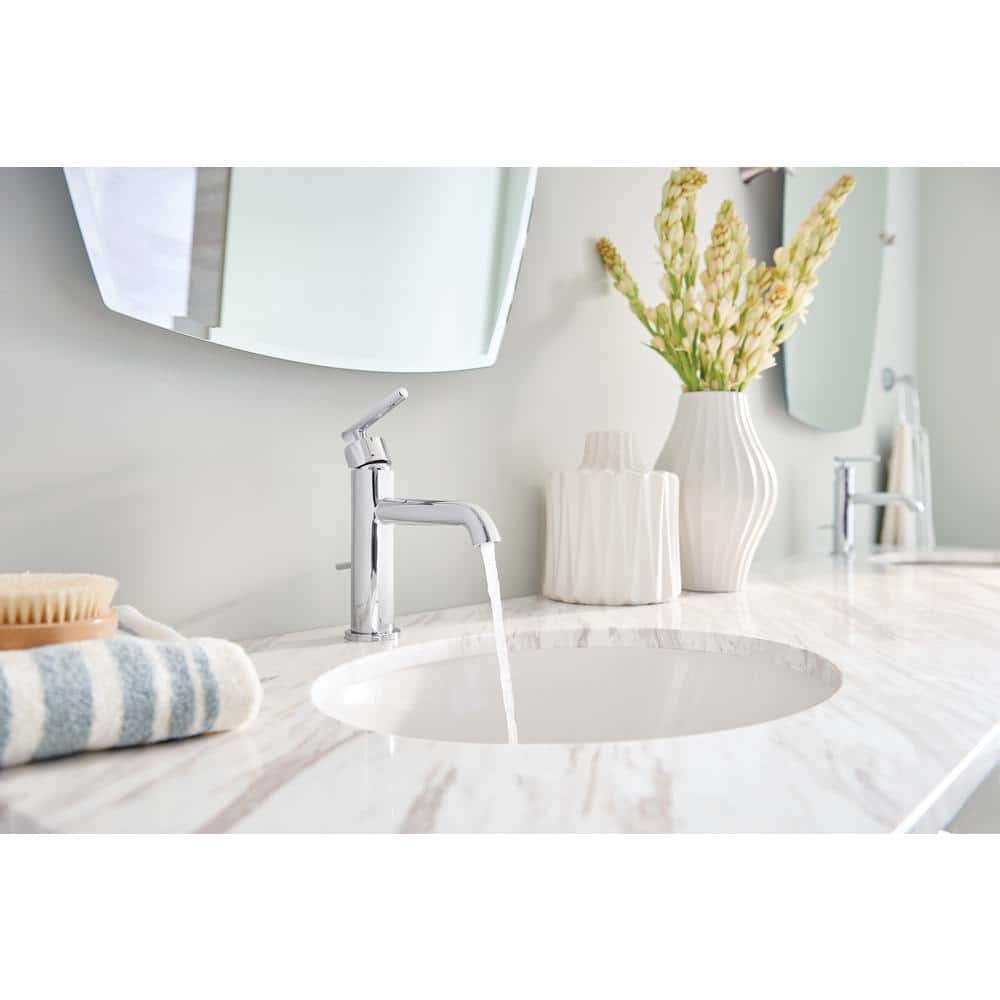Sleek Modern Chrome Single-Handle 8'' Bathroom Faucet