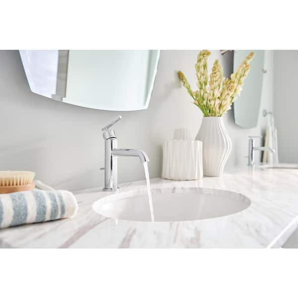 Moen 6145 Gibson One-Handle Single outlet Hole Modern Bathroom Sink Faucet with Optiona