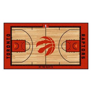 NBA Toronto Raptors Tan 2 ft. x 4 ft. Indoor Basketball Court Runner Rug