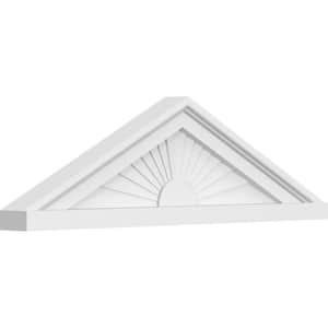 2 in. x 24 in. x 7 in. (Pitch 6/12) Peaked Cap Sunburst Architectural Grade PVC Pediment