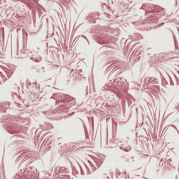 A-Street Prints Frolic Magenta Lagoon Paper Strippable Roll (Covers 60.8 sq. ft.)