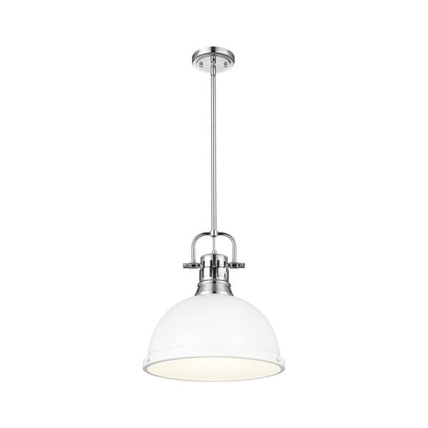Golden Lighting - Duncan 100-Watt 1-Light Chrome Pendant Light with Steel Shade