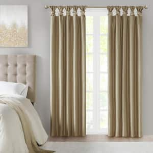 Natalie Bronze Polyester 50 in. W x 84 in. L Twist Tab Total Blackout Curtain (Single Panel)