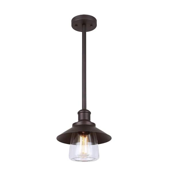 CANARM Indi 1-Light Bronze Pendant with Clear Glass