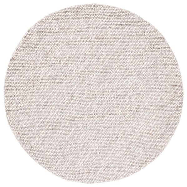 Natura 8 ft. x 8 ft. Beige/Ivory Uniform Marle Round Area Rug