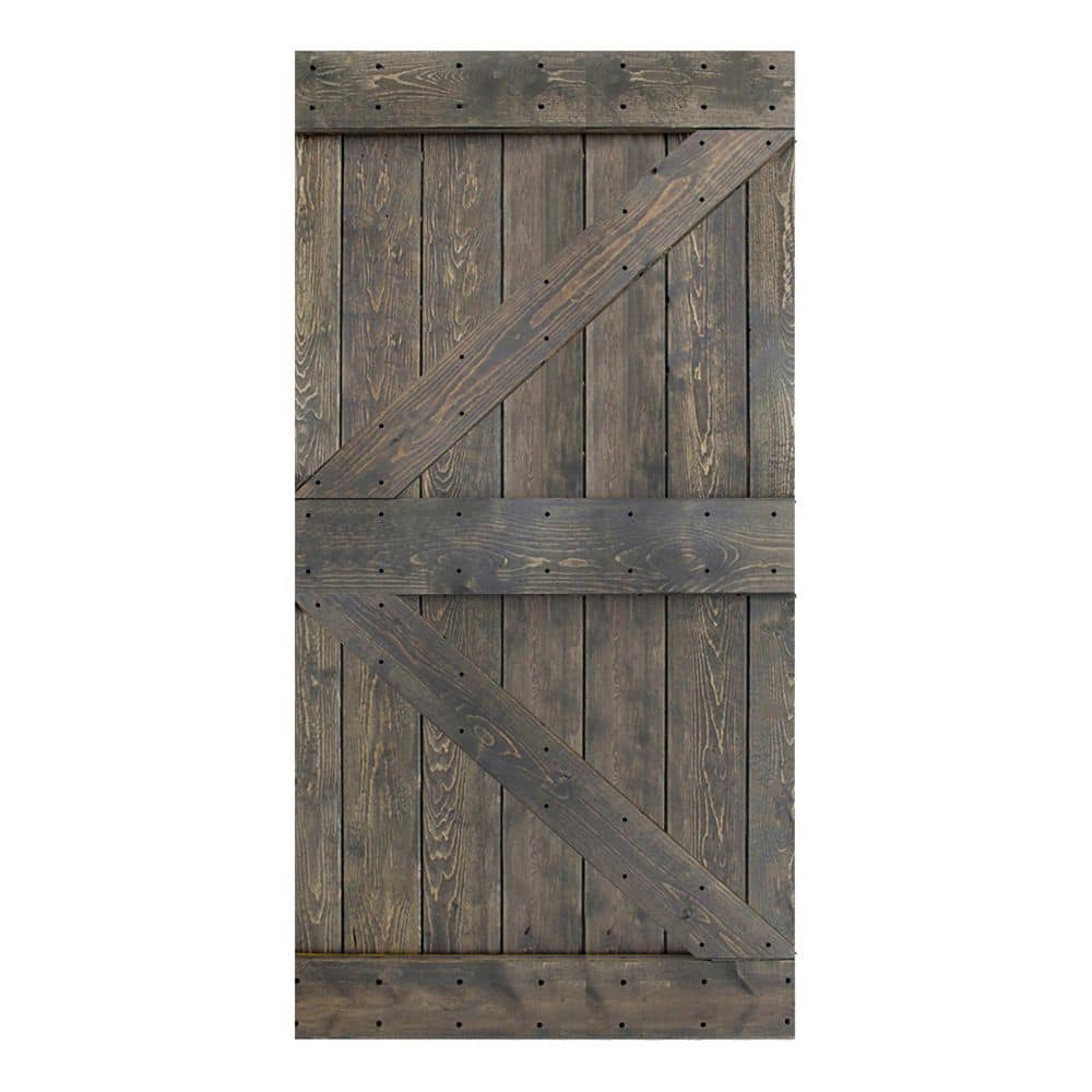 Reviews for ISLIFE K Style 42 in. x 84 in. Aged Gray Finished Solid