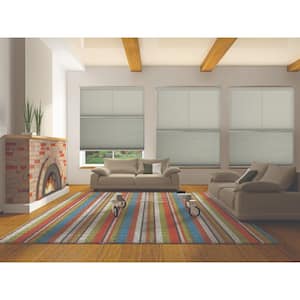 Misty Gray Cordless Day/Night UV Blocking 9/16 in. Single Cell Fabric Cellular Shade, 45 in. W x 48 in. L