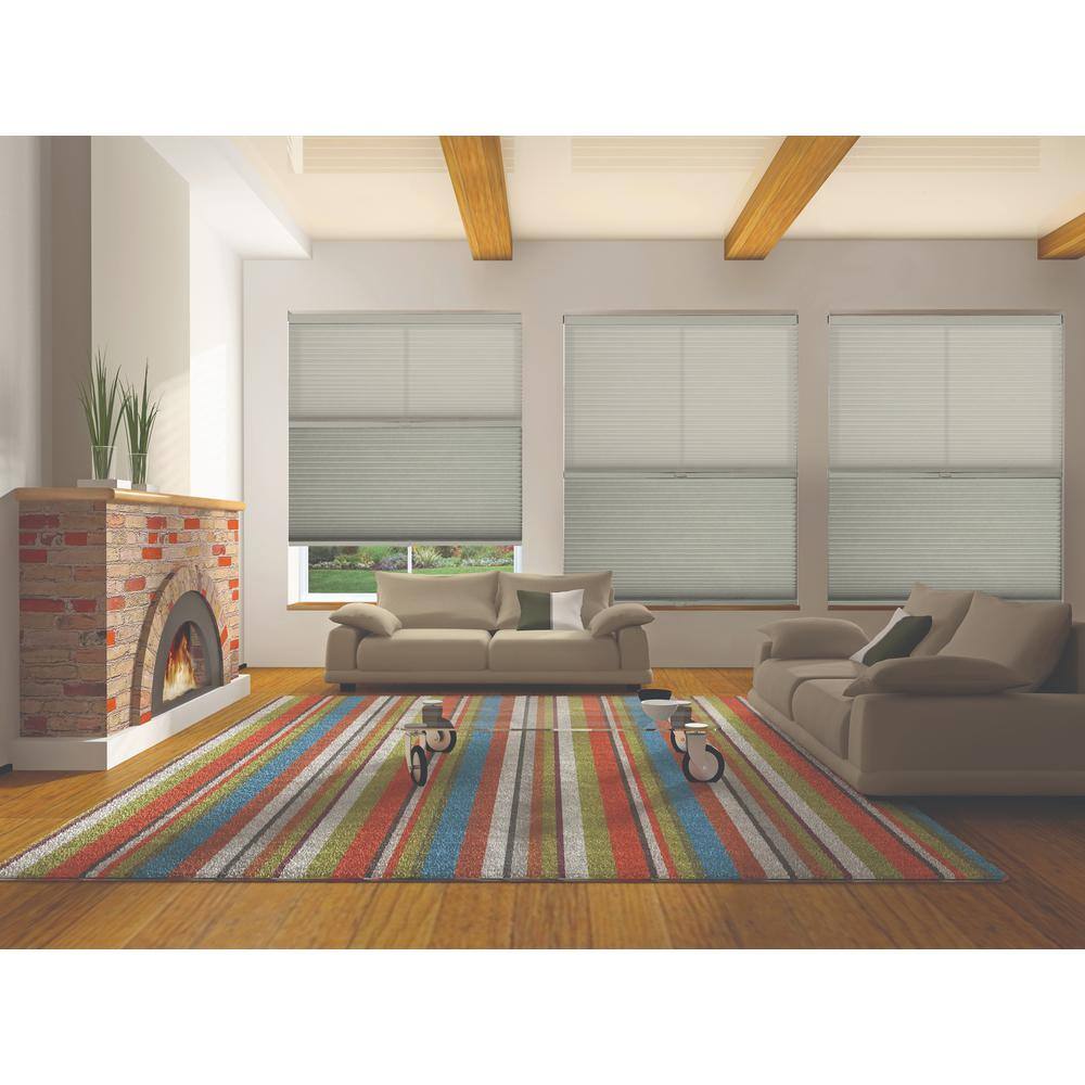 Misty Gray Cordless Day/Night UV Blocking 9/16 in. Single Cell Fabric Cellular Shade 66 in. W x 48 in. L price history on PriceWatchPro