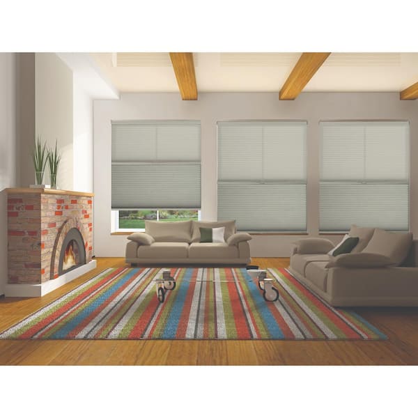BlindsAvenue Misty Gray Cordless Day/Night UV Blocking Fabric Cellular Shade with 9/16 in. Single Cell, 58 in. W x 72 in. L