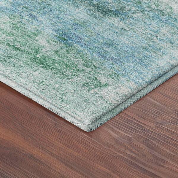 Mayfield Premium Machine Washable Abstract AMF2402 Mint 10 ft. x 14 ft. Area Rug