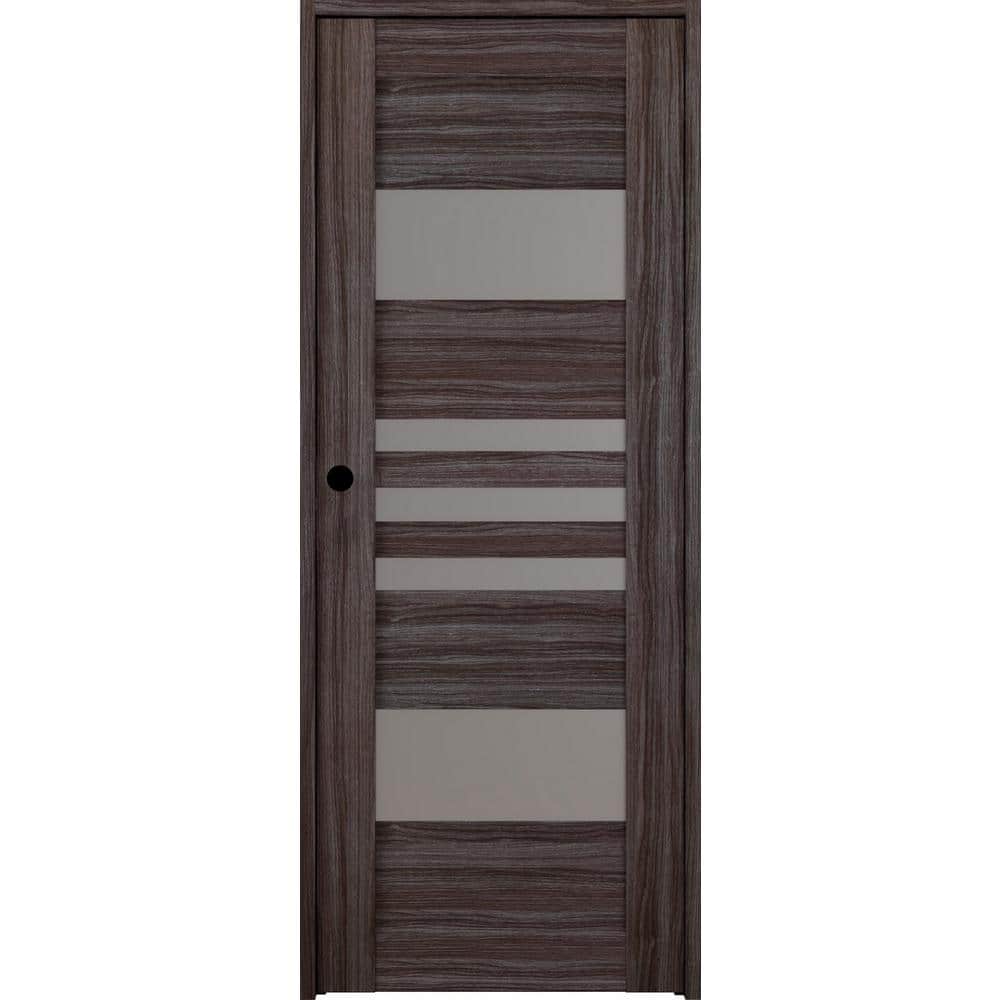 Leti 36 in. x 95.25 in. Right-Hand Frosted Glass Gray Oak Solid Core Wood Composite Single Prehung Interior Door price history on PriceWatchPro