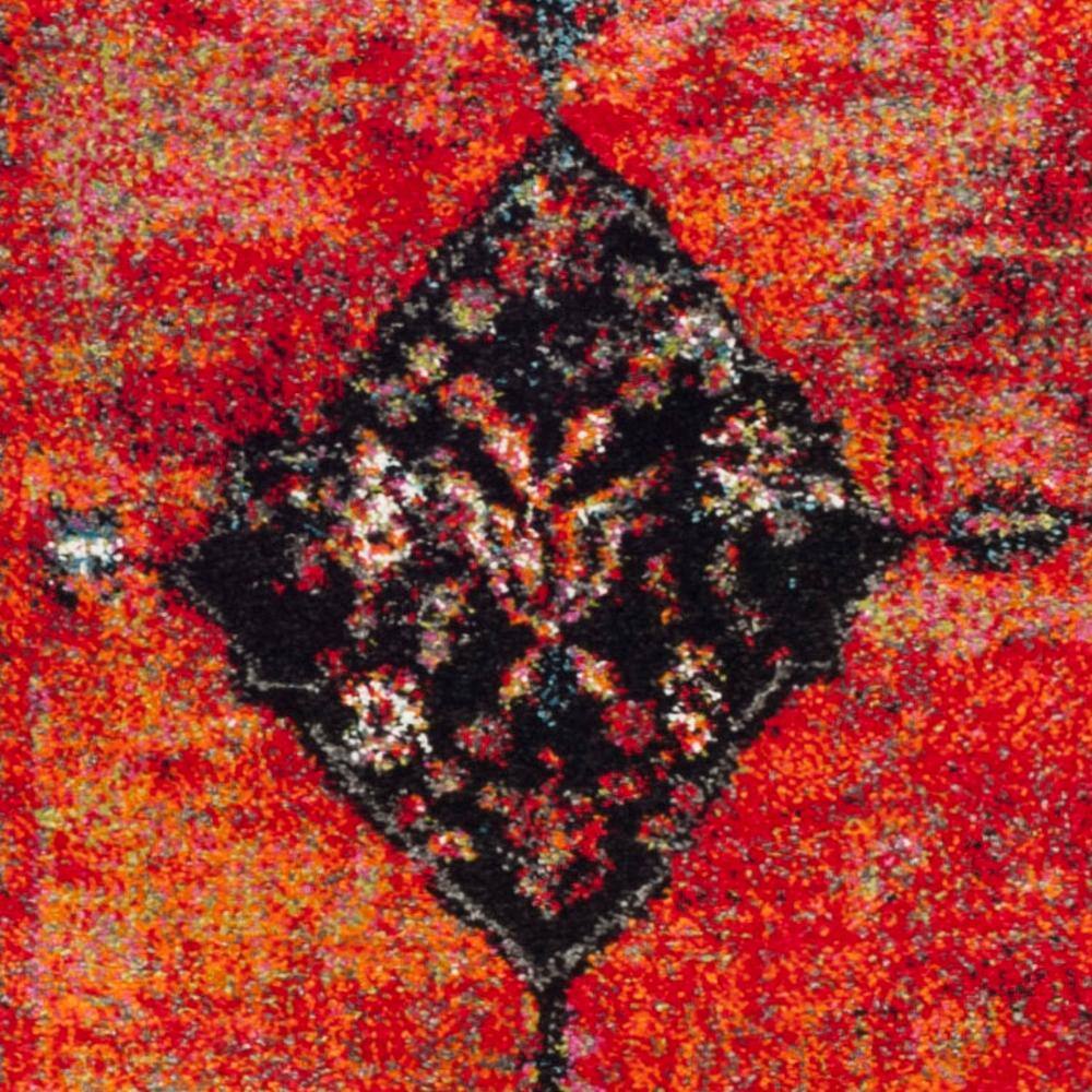 Vintage Hamadan Multi-Color Synthetic Floral Runner Rug