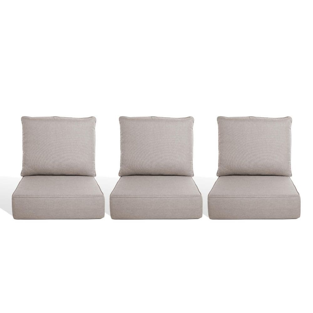 PlushCore 22 in. x 24 in. x 6 in. 6-Piece Deep Seating Outdoor Lounge Chair Thick Cushion Set in Beige (3-Set) price history on PriceWatchPro