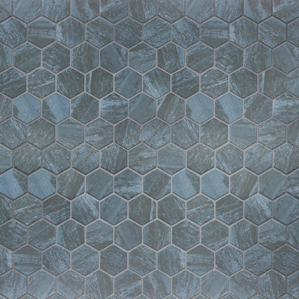 Cassis 2 in. Hex Black 11 in. x 13 in. Porcelain Floor and Wall Mosaic Tile (10.0 sq. ft. /Case)