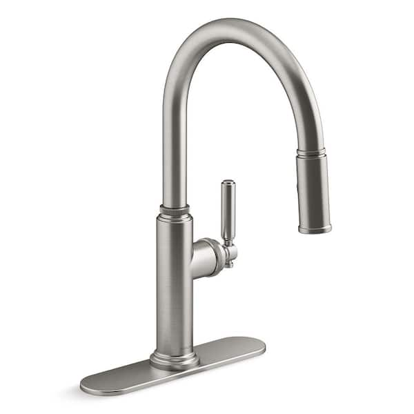 Revolv Single Handle Pull Down Sprayer Kitchen Faucet in Vibrant Stainless